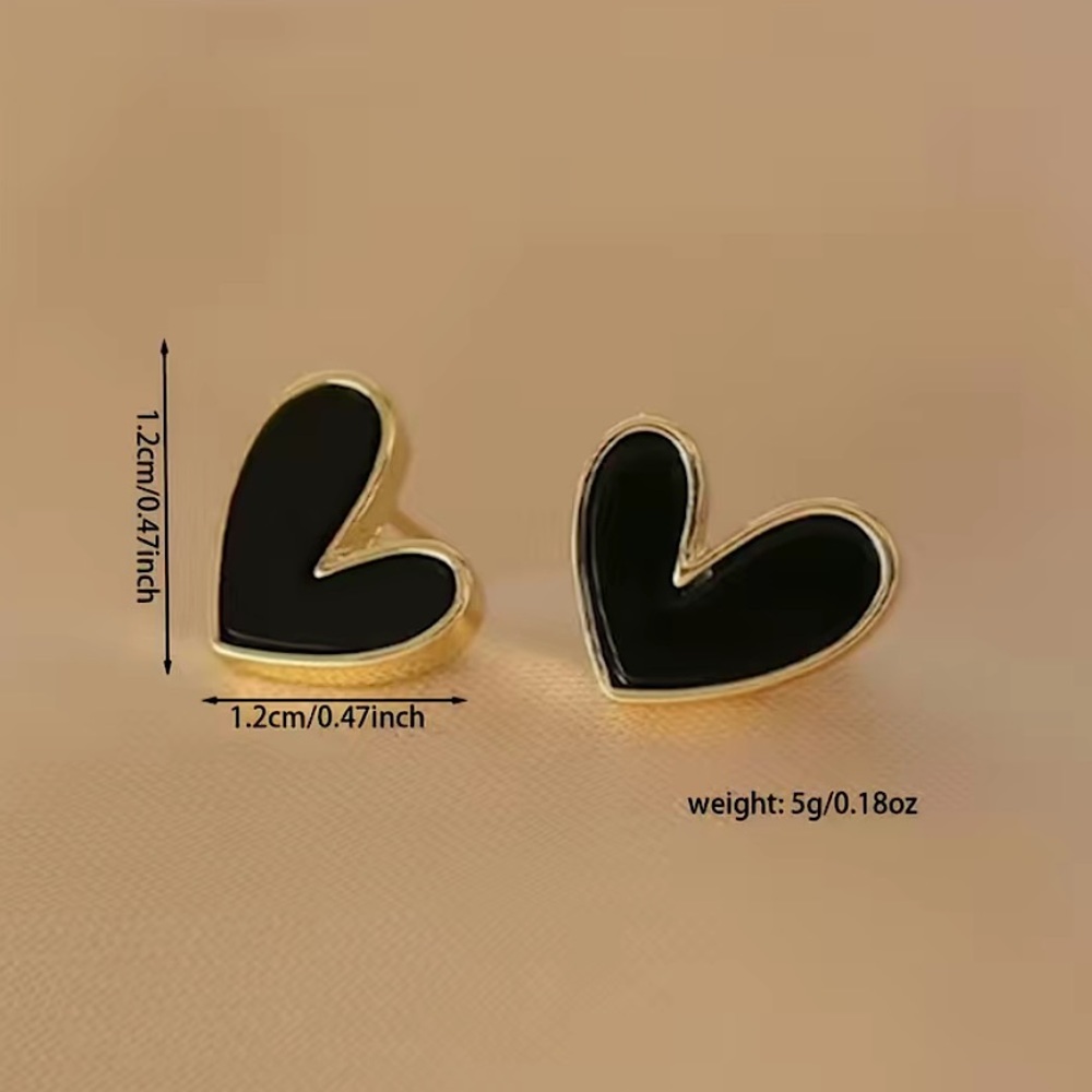 (3/$15) Black Heart Stud Earrings ✨🖤 - Picture 3 of 3